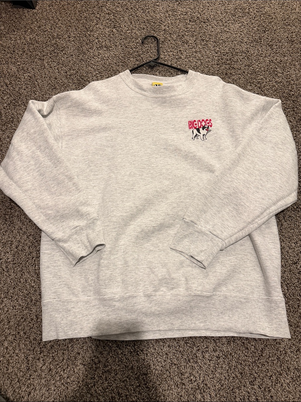 Big Dogs Light Gray Crewneck with Red Logo